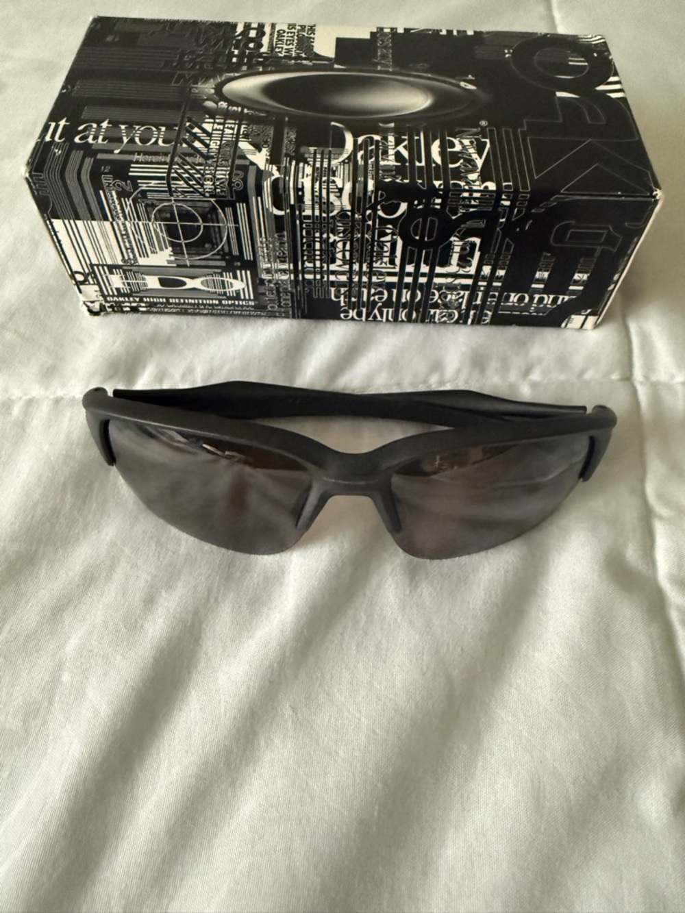 Oakley Matte Black Sport Sunglasses with Smoke Lenses